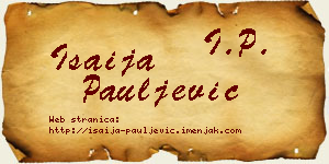 Isaija Pauljević vizit kartica
